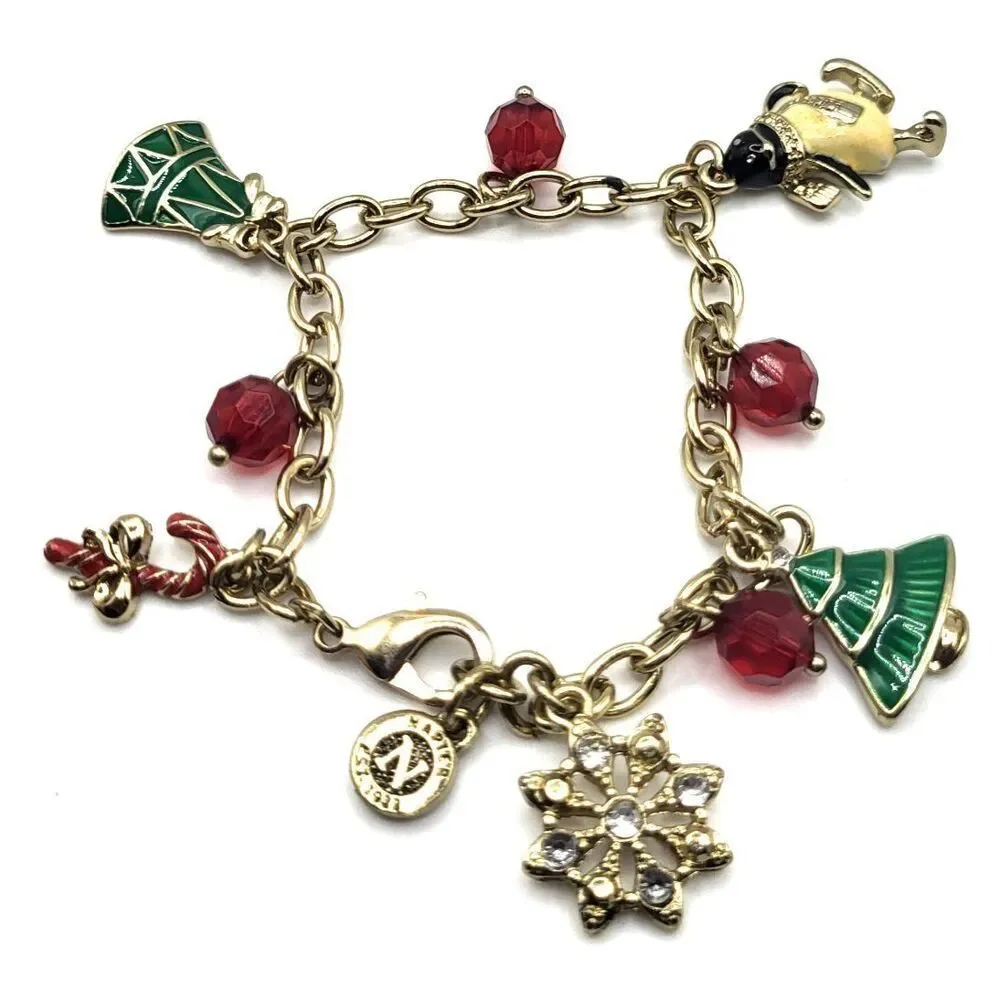 Napier Christmas Charm Bracelet 7.5in